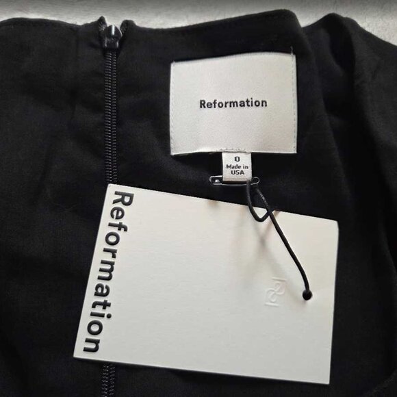 New 0 Reformation (from Anthropologie) Oria Midi Dress in black *Runs small - Picture 6 of 10